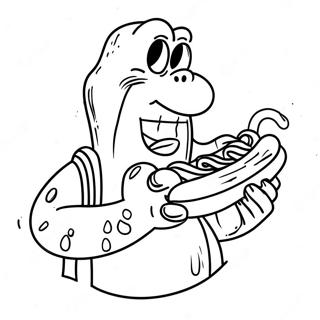 Slimer Eating A Hot Dog Coloring Page 61114-49035