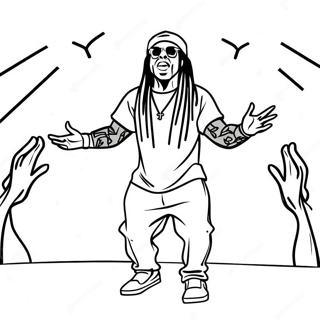 Lil Wayne Performing On Stage Coloring Page 61124-49023