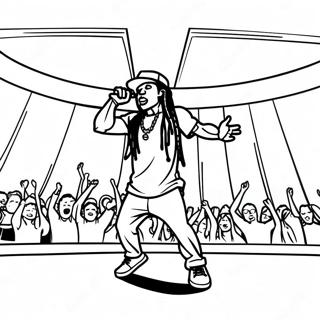 Lil Wayne Performing On Stage Coloring Page 61124-49024