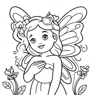 Enchanting Flower Fairy With Butterfly Coloring Page 61144-49045