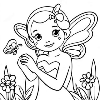 Enchanting Flower Fairy With Butterfly Coloring Page 61144-49046