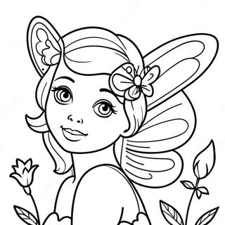 Enchanting Flower Fairy With Butterfly Coloring Page 61144-49047