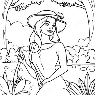 Lana Green In A Beautiful Garden Coloring Page 61184-49078