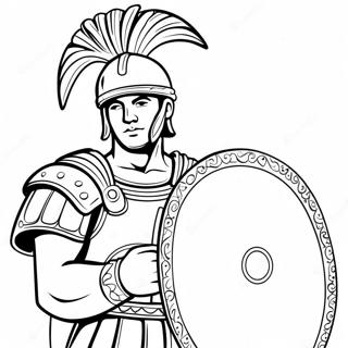 Roman Soldier With Shield And Sword Coloring Page 61204-49091