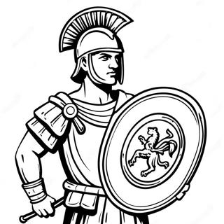 Roman Soldier With Shield And Sword Coloring Page 61204-49092