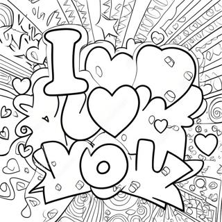 I Love You Graffiti Coloring Page 61223-49102