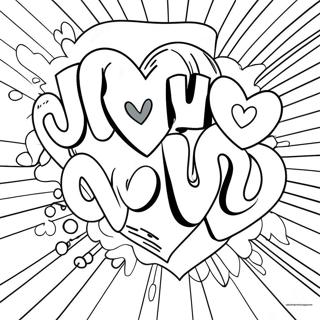 I Love You Graffiti Coloring Page 61223-49103