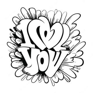 I Love You Graffiti Coloring Page 61223-49104