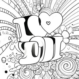 Colorful I Love You Graffiti Coloring Page 61224-49105