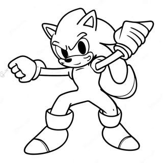 Dynamic Excalibur Sonic In Action Coloring Page 61244-49122