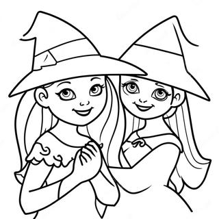 Witchy Sisters Coloring Page 61264-49137