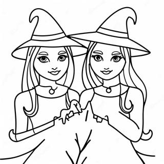 Witchy Sisters Coloring Page 61264-49138