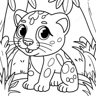 Playful Ocelot In The Jungle Coloring Page 61304-49170