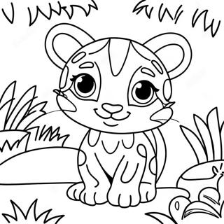 Playful Ocelot In The Jungle Coloring Page 61304-49172