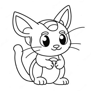 Cute Meowth With A Coin Coloring Page 61334-49195