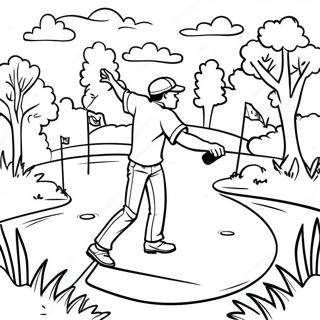 Exciting Disc Golf Scene Coloring Page 61344-49201