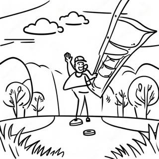 Exciting Disc Golf Scene Coloring Page 61344-49203