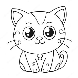 Cute Pop Cat With Big Eyes Coloring Page 61374-49223