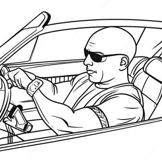 Dominic Toretto Driving Fast Coloring Page 6137-5006