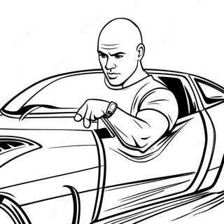 Dominic Toretto Driving Fast Coloring Page 6137-5008