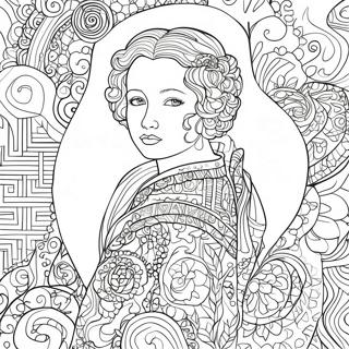 Gustav Klimt Coloring Page 61423-49258