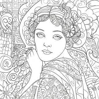 Gustav Klimt Coloring Page 61423-49259