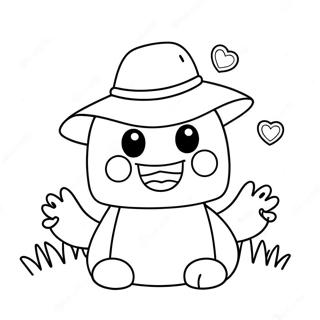 Cute Domo With Hat Coloring Page 61434-49281