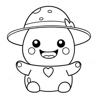 Cute Domo With Hat Coloring Page 61434-49282