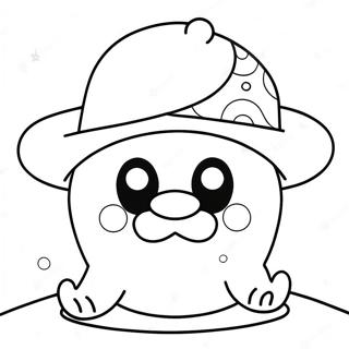 Cute Domo With Hat Coloring Page 61434-49284