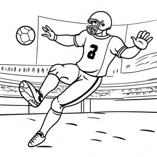 Realistic Football Player Kicking Ball Coloring Page 61453-49289