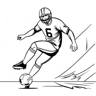 Realistic Football Player Kicking Ball Coloring Page 61453-49290