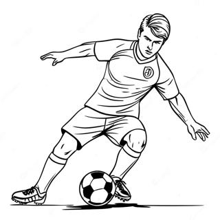 Realistic Football Player Kicking Ball Coloring Page 61453-49291