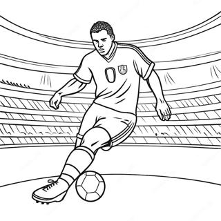 Realistic Football Player Kicking Ball Coloring Page 61453-49292