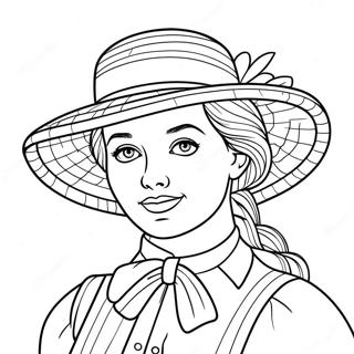 Colorful Anne Shirley With A Straw Hat Coloring Page 61464-49294