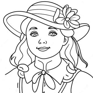 Colorful Anne Shirley With A Straw Hat Coloring Page 61464-49296