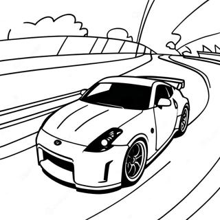 350z Racing On A Track Coloring Page 61474-49308