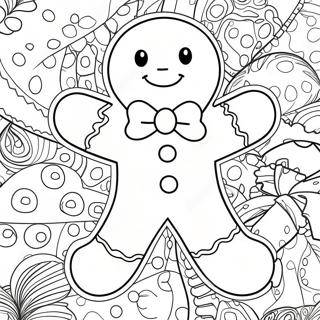 Festive Gingerbread Man Coloring Page 6147-5014