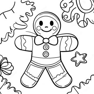 Festive Gingerbread Man Coloring Page 6147-5015