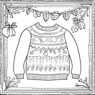 Festive Christmas Sweater Coloring Page 61484-49309