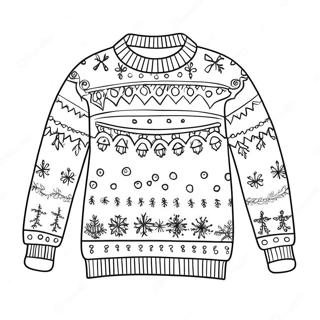 Festive Christmas Sweater Coloring Page 61484-49311