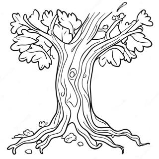 Realistic Oak Tree Coloring Page 61493-49320