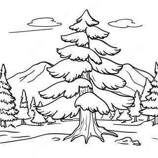 Majestic Pine Tree Coloring Page 61494-49322