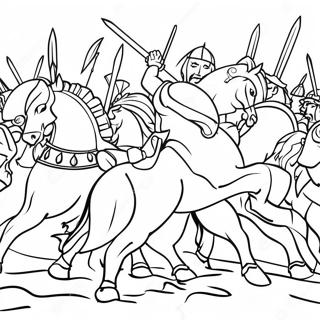 Epic Battle Scene Coloring Page 61524-49345