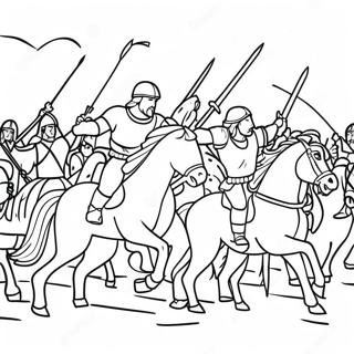 Epic Battle Scene Coloring Page 61524-49347