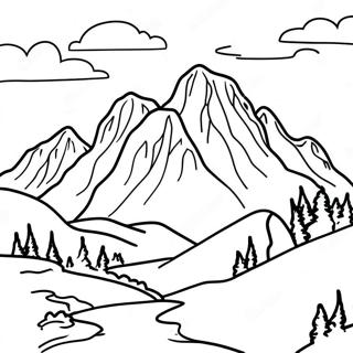 Majestic Mountain Range Coloring Page 61544-49361