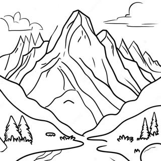 Majestic Mountain Range Coloring Page 61544-49362