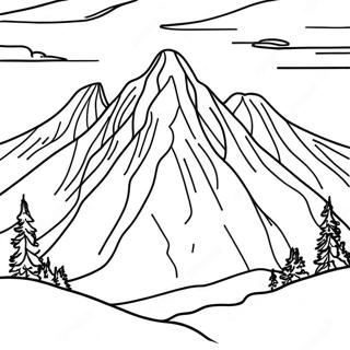 Majestic Mountain Range Coloring Page 61544-49363