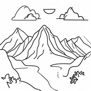 Majestic Mountain Range Coloring Page 61544-49364