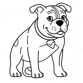 Playful American Bulldog Coloring Page 61594-49401