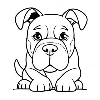 Playful American Bulldog Coloring Page 61594-49402